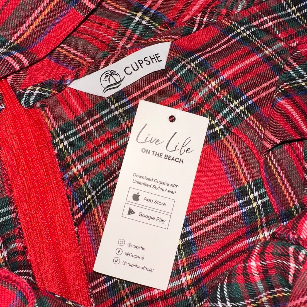 CupShe Tartan Wide Leg Trousers